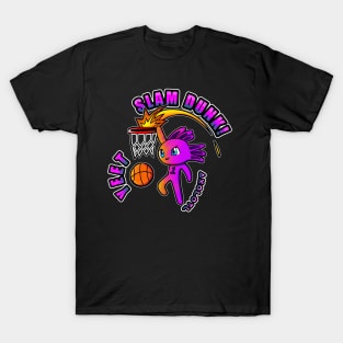 Slam Dunk Yeet Axolotl Basketball Kids Teens Sports T-Shirt